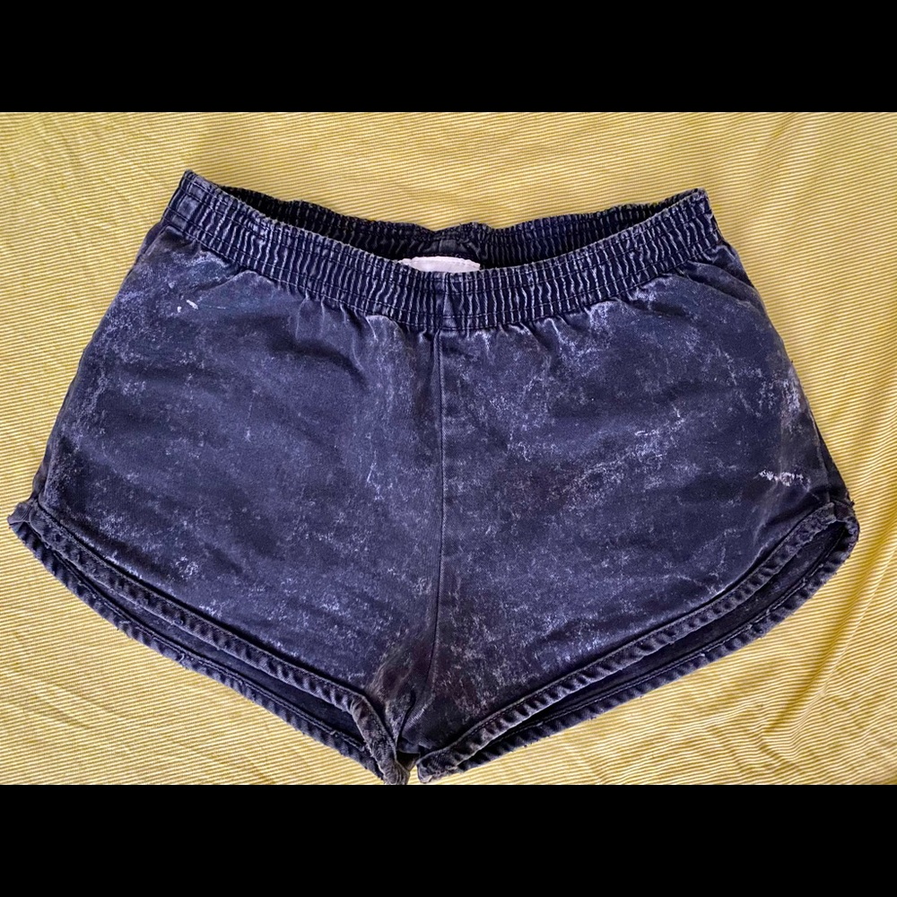 Vintage American Apparel black acid wash denim short short